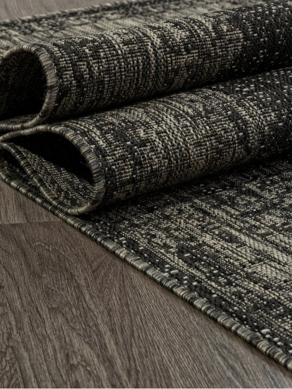 Ковер S129 - BLACK-GRAY - Прямоугольник - коллекция KAIR
