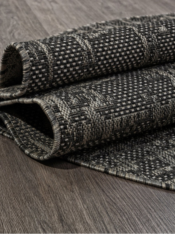 Ковер S136 - BLACK-GRAY - Овал - коллекция KAIR