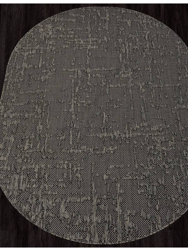 Ковер S136 - BLACK-GRAY - Овал - коллекция KAIR