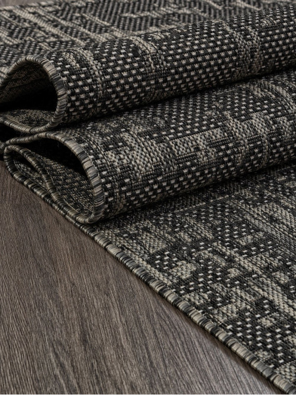 Ковер S136 - BLACK-GRAY - Прямоугольник - коллекция KAIR