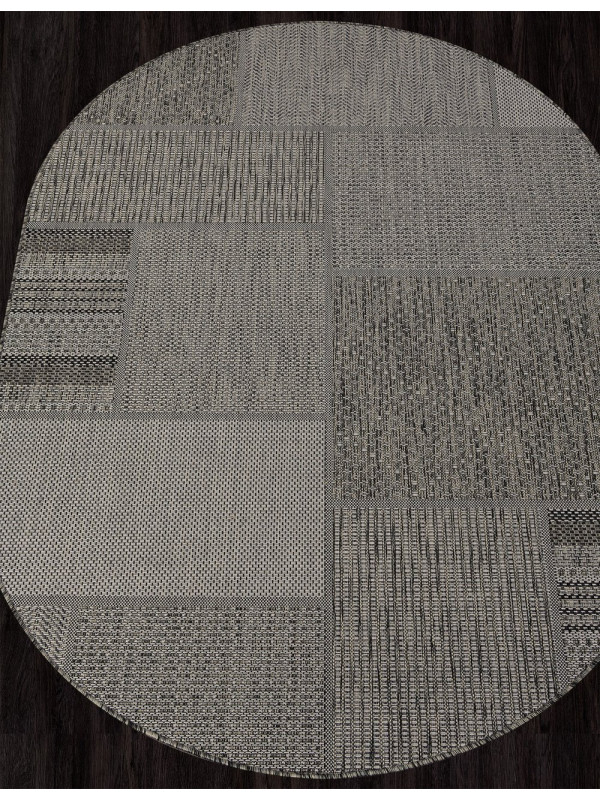 Ковер S139 - BLACK-GRAY - Овал - коллекция KAIR