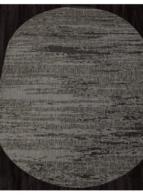 Ковер S143 - BLACK-GRAY - Овал - коллекция KAIR 1,4x2 м