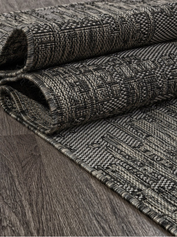 Ковер S144 - BLACK-GRAY - Прямоугольник - коллекция KAIR