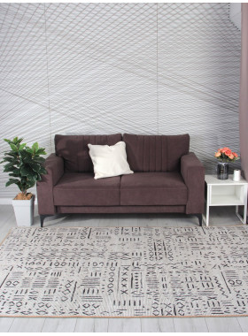 Ковер AB739E - BEIGE / BLACK - Прямоугольник - коллекция LAVIN 0,6x1,1 м