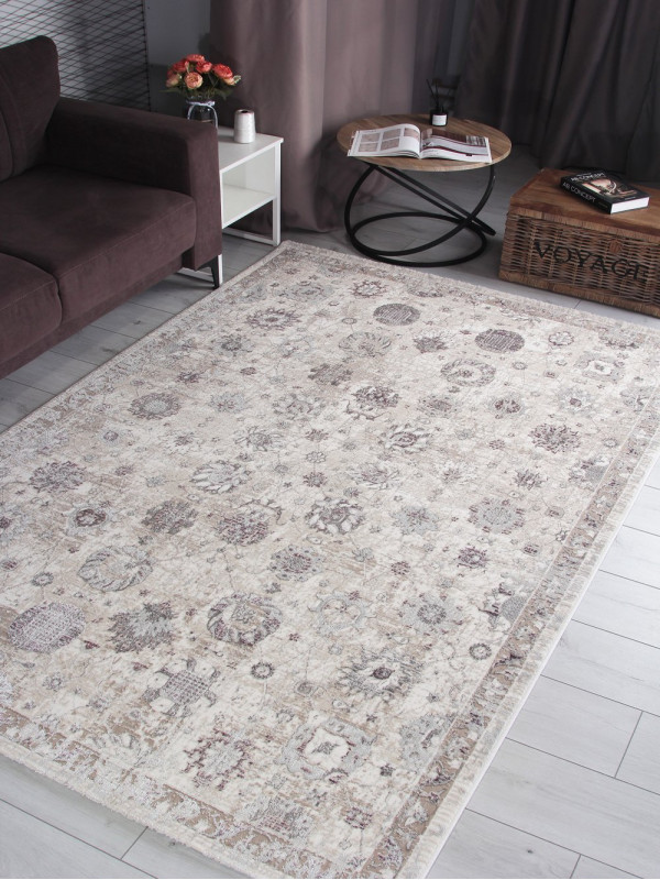 Ковер 9312A - S.WHITE / P.LILAC - Прямоугольник - коллекция LILY