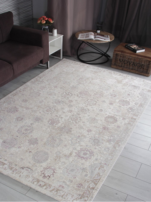 Ковер 9312A - S.WHITE / P.LILAC - Прямоугольник - коллекция LILY