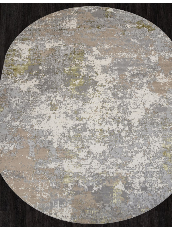 Ковер F163 - CREAM-GREEN - Овал - коллекция LIMAN