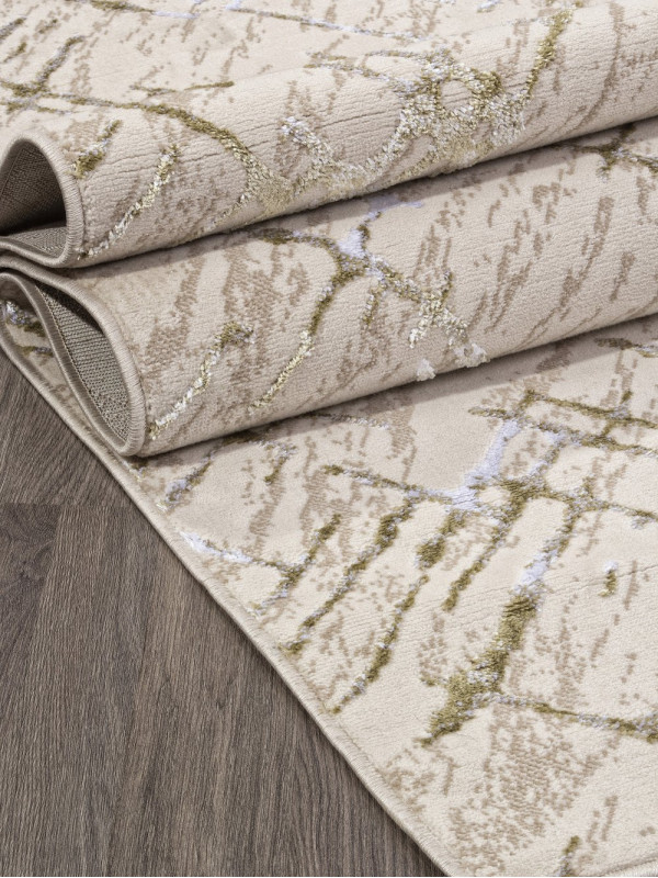 Ковер F164 - CREAM-GREEN - Прямоугольник - коллекция LIMAN