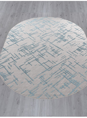Ковер F164 - GRAY-D.BLUE - Овал - коллекция LIMAN 1,6x2,3 м