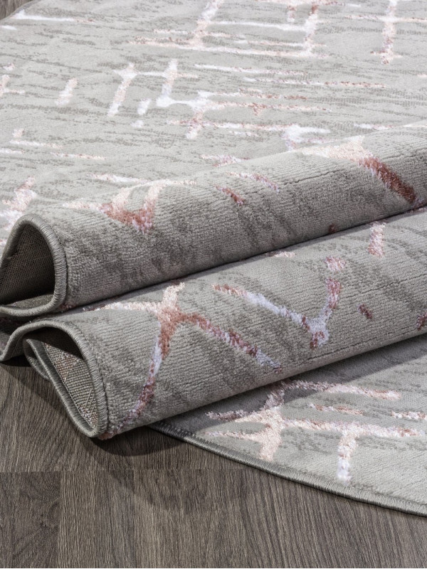 Ковер F164 - GRAY-PINK - Овал - коллекция LIMAN
