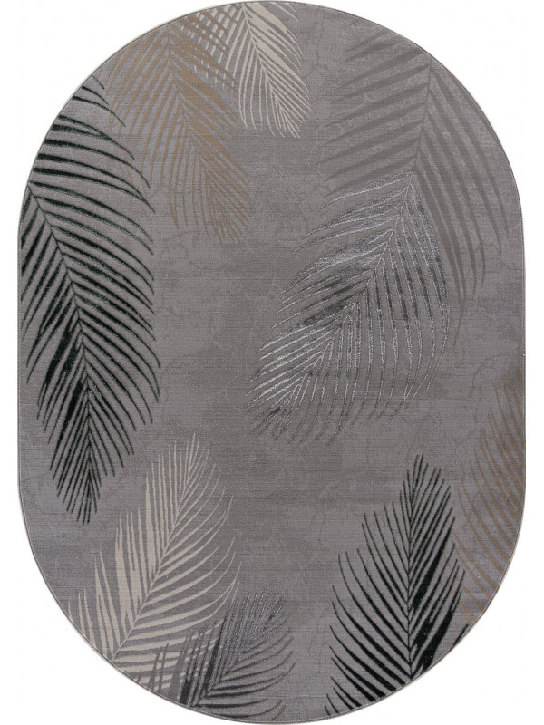 Ковер F167 - GRAY-D.GREEN - Овал - коллекция LIMAN