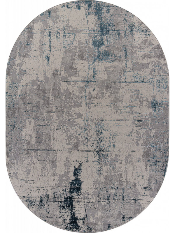 Ковер F169 - CREAM-D.BLUE - Овал - коллекция LIMAN