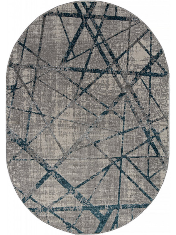 Ковер F478 - GRAY-BLUE - Овал - коллекция LIMAN