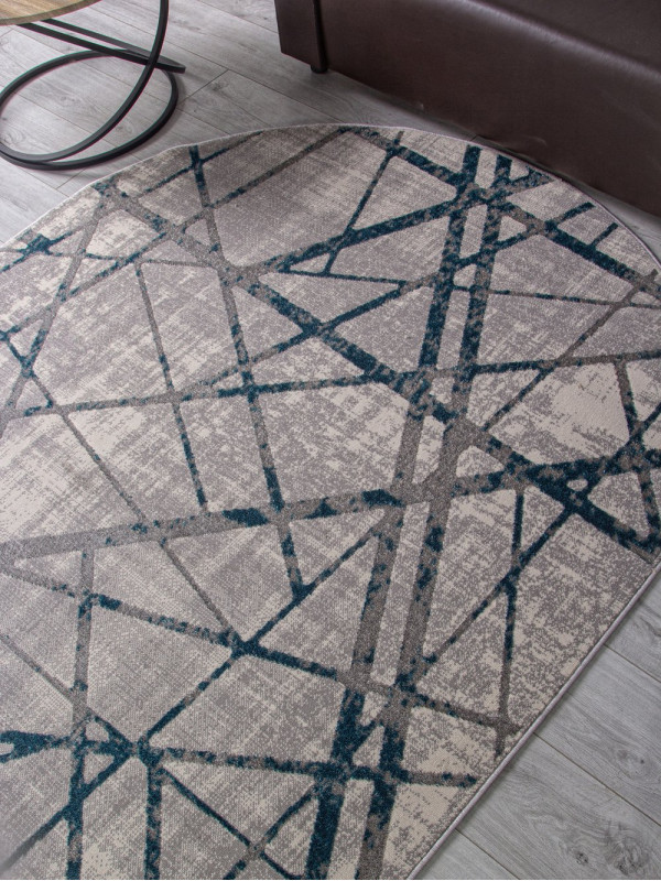 Ковер F478 - GRAY-BLUE - Овал - коллекция LIMAN