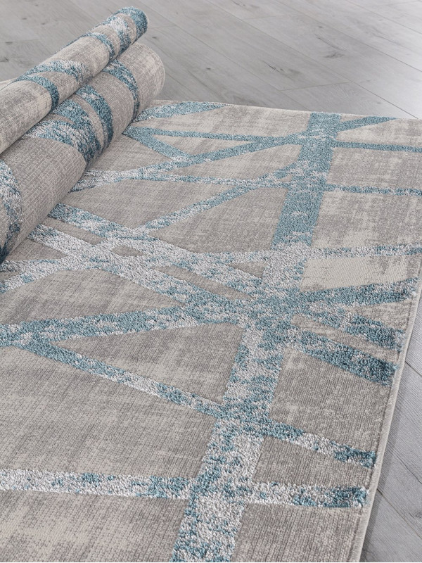 Ковер F478 - GRAY-BLUE - Прямоугольник - коллекция LIMAN