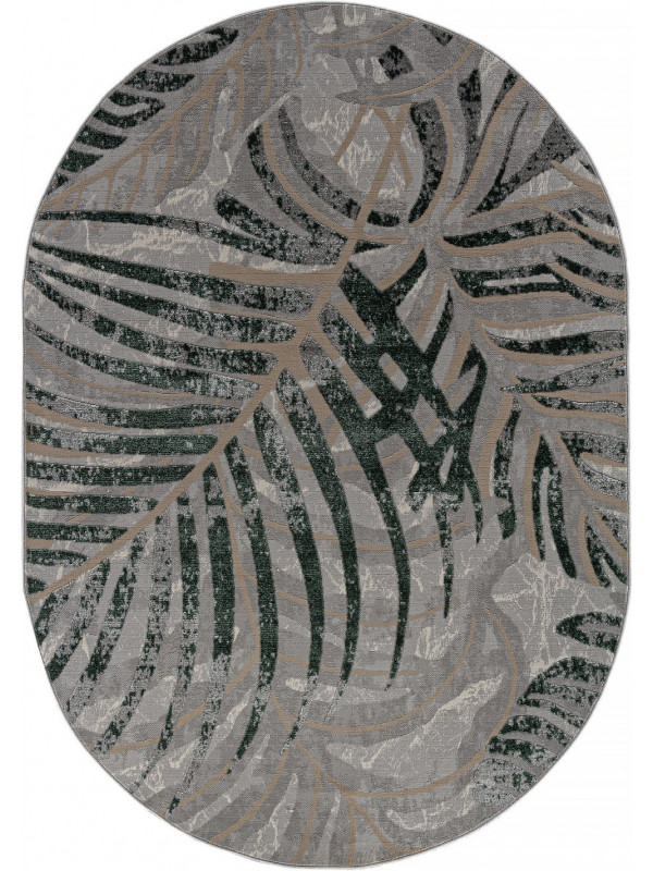 Ковер F479 - GRAY-GREEN - Овал - коллекция LIMAN