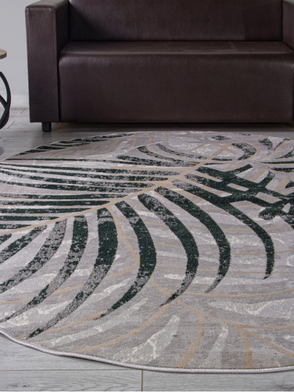 Ковер F479 - GRAY-GREEN - Овал - коллекция LIMAN