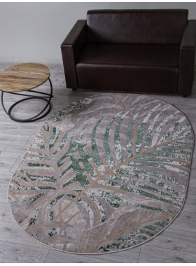 Ковер F479 - GRAY-GREEN - Овал - коллекция LIMAN 2x4 м