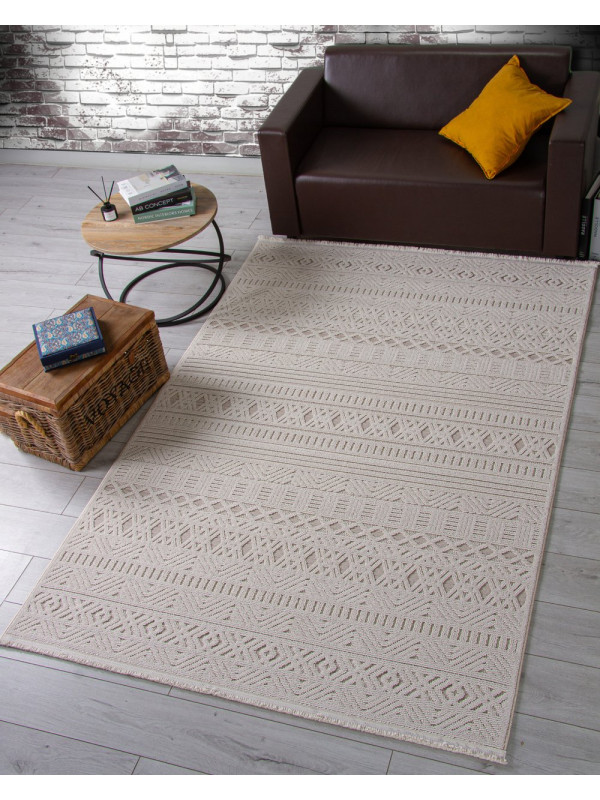 Ковер L0014B - BEIGE / D.BEIGE - Прямоугольник - коллекция LOOPY