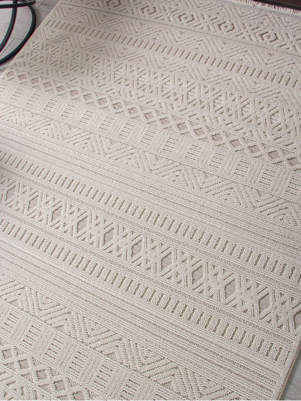 Ковер L0014B - BEIGE / D.BEIGE - Прямоугольник - коллекция LOOPY