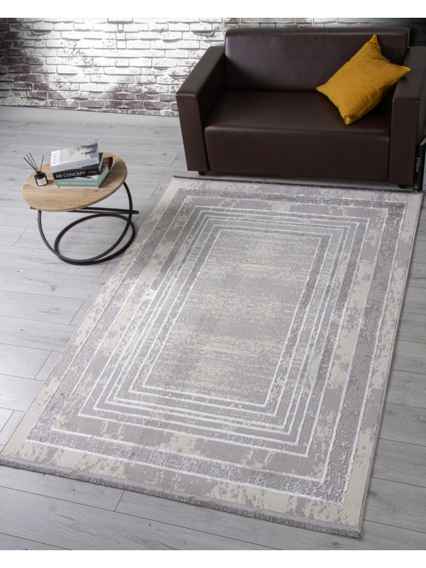 Ковер 1634G - GREY / GREY - Прямоугольник - коллекция LORA