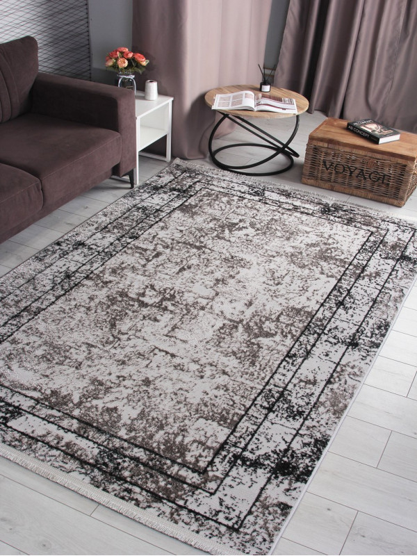 Ковер 8070G - GREY / GREY - Прямоугольник - коллекция LORA