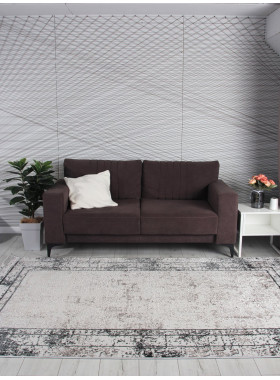 Ковер 8070G - GREY / GREY - Прямоугольник - коллекция LORA 1x2 м