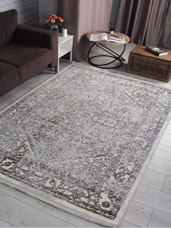 Ковер 8083G - GREY / GREY - Прямоугольник - коллекция LORA