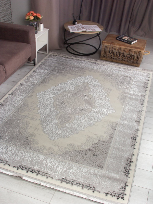 Ковер 8442G - GREY / GREY - Прямоугольник - коллекция LORA
