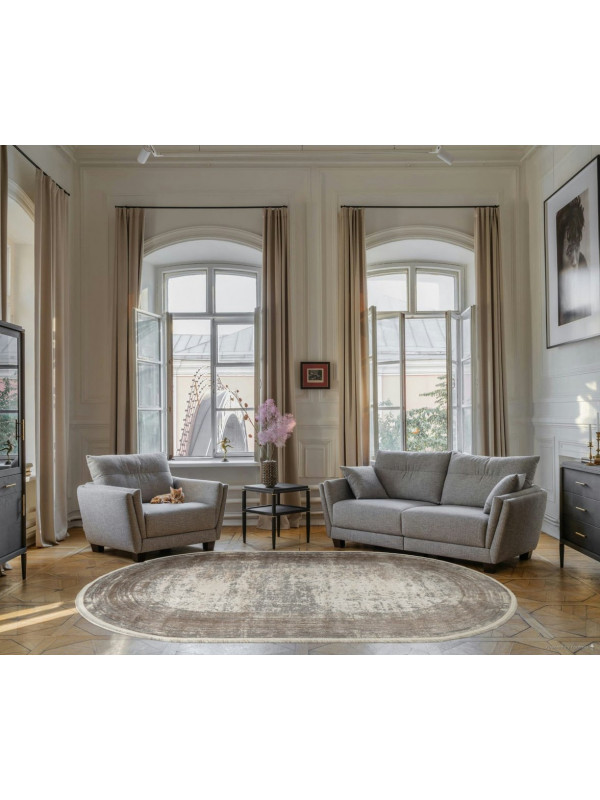 Ковер 26927A - GRY / D.BEIGE - Овал - коллекция MARMARIS