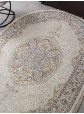 Ковер 35987Z - CREAM / CREAM - Овал - коллекция MELODY 0,8x1,5 м