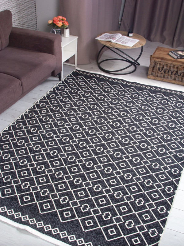 Ковер NUN7 - BLACK - Прямоугольник - коллекция NUN KILIM