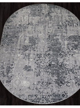 Ковер F281 - DARK GRAY - Овал - коллекция PALERMO 2x4 м