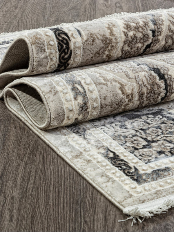 Ковер N2044A - L.BEIGE / D.GREY - Прямоугольник - коллекция POMPEI