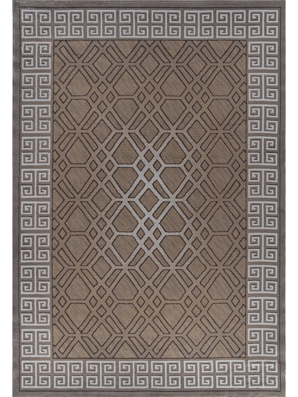 Ковер 06027A - BEIGE / DARK VIZON - Прямоугольник - коллекция PRAGA