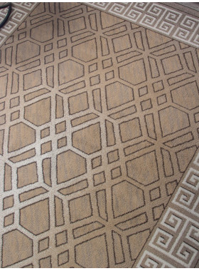 Ковер 06027A - BEIGE / DARK VIZON - Прямоугольник - коллекция PRAGA 2,5x3,5 м