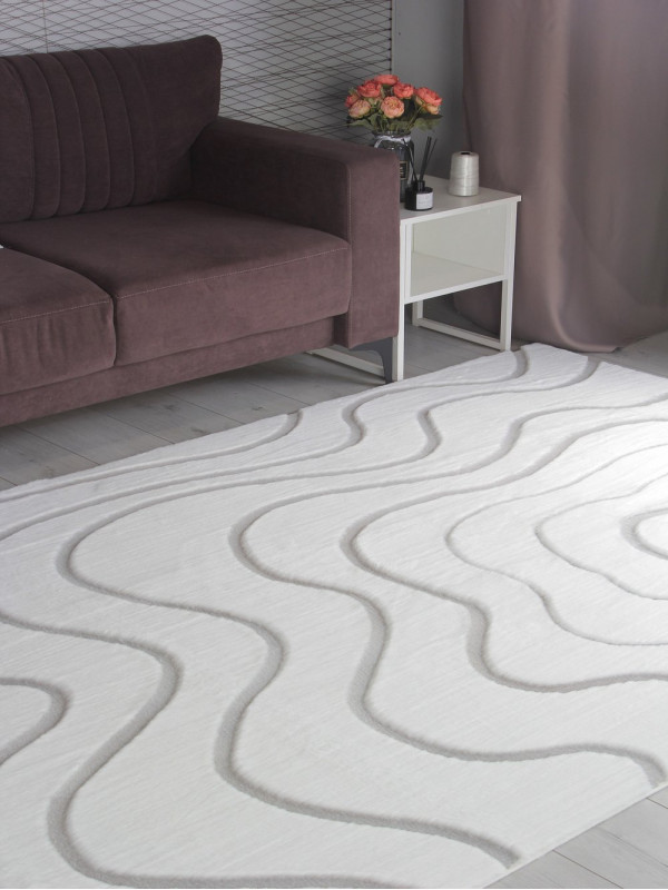 Ковер PX4004 - CREAM / GREY - Прямоугольник - коллекция RABBIT CARVING