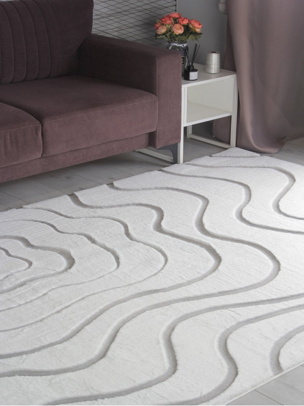 Ковер PX4004 - CREAM / GREY - Прямоугольник - коллекция RABBIT CARVING