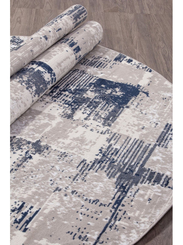 Ковер 8673 - GRAY-BLUE - Овал - коллекция RICHI