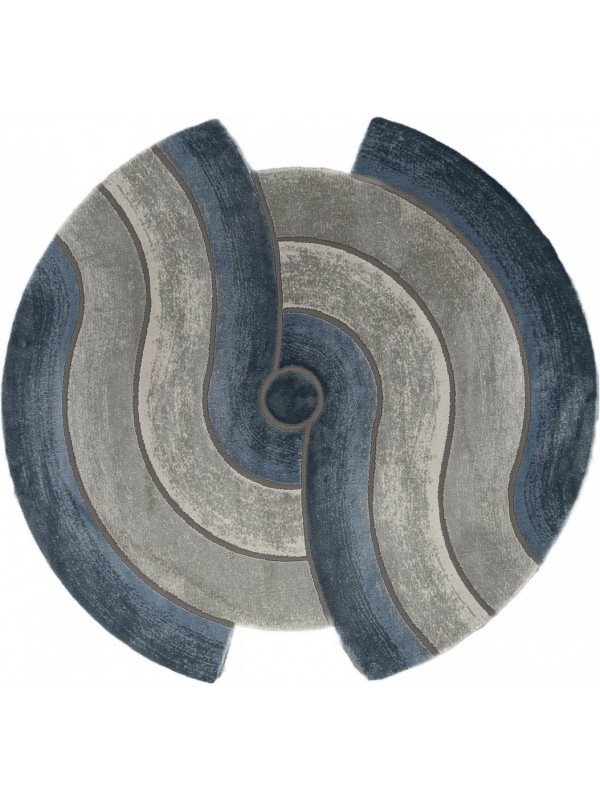 Ковер 00836T - GREY / BLUE - Круг - коллекция SAFIR