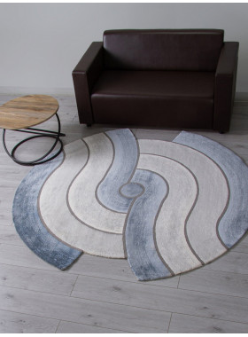 Ковер 00836T - GREY / BLUE - Круг - коллекция SAFIR 2,34x2,34 м