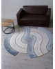 Ковер 00836T - GREY / BLUE - Круг - коллекция SAFIR