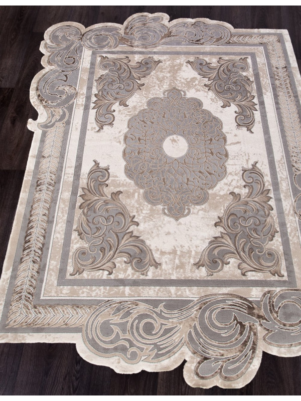 Ковер 00856C - GREY / BROWN - Прямоугольник - коллекция SAFIR
