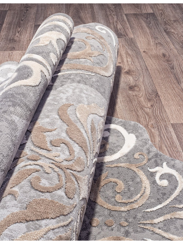 Ковер 00858C - GREY / BROWN - Прямоугольник - коллекция SAFIR