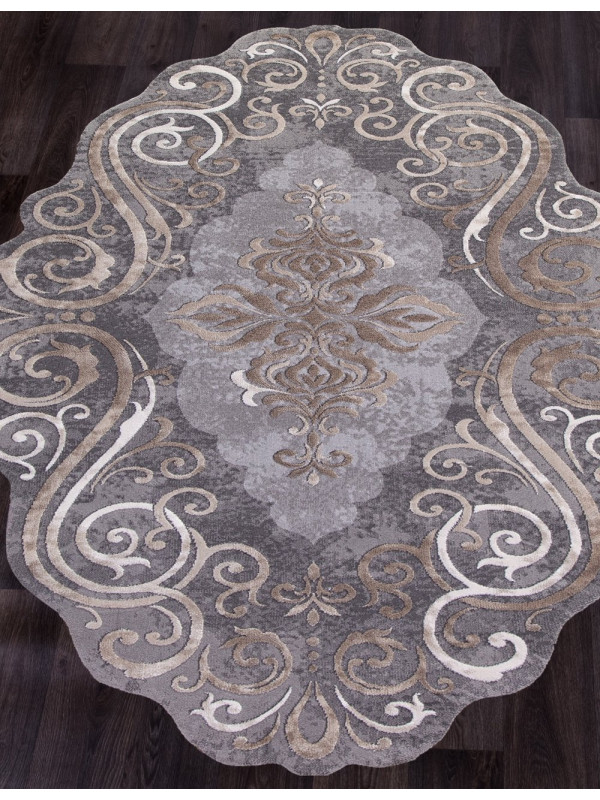 Ковер 00858C - GREY / BROWN - Прямоугольник - коллекция SAFIR