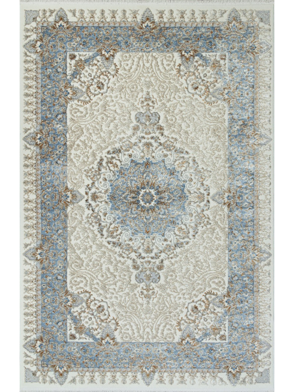 Ковер 06066A - L.BLUE FDY / CREAM HB - Прямоугольник - коллекция SAHARA