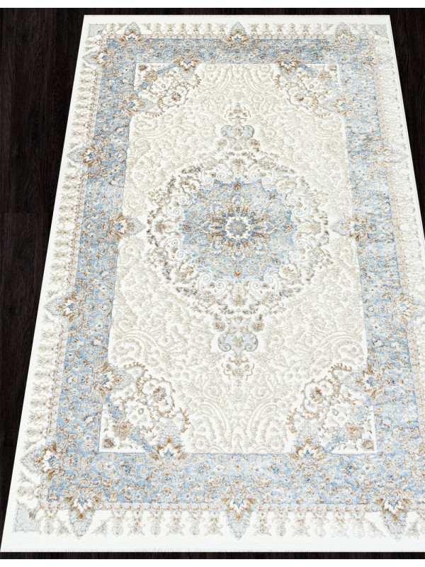 Ковер 06066A - L.BLUE FDY / CREAM HB - Прямоугольник - коллекция SAHARA