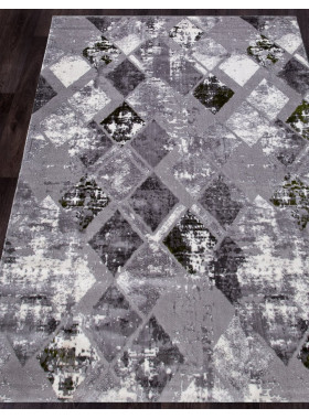 Ковер S110B - KOYU GREY COKEN / GREEN - Прямоугольник - коллекция SATINE 2,4x3,4 м
