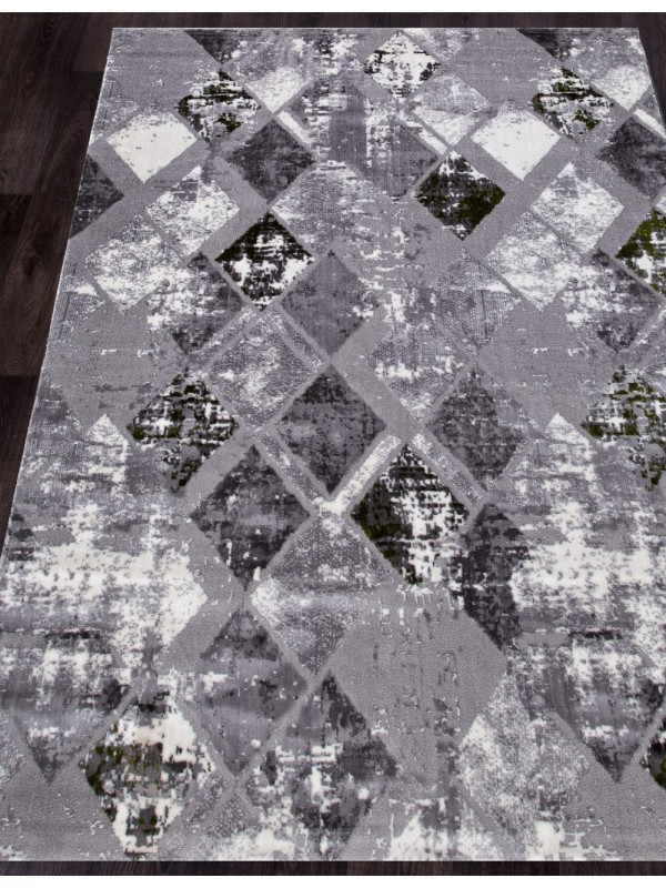 Ковер S110B - KOYU GREY COKEN / GREEN - Прямоугольник - коллекция SATINE