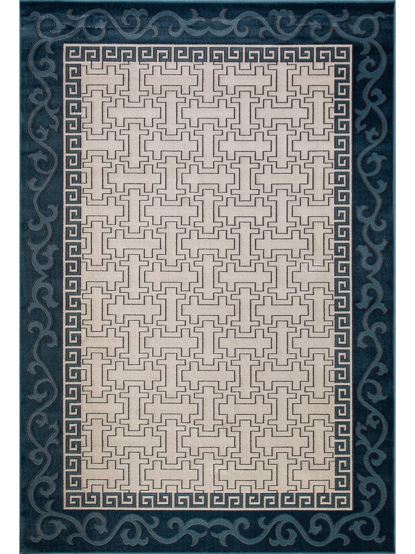 Ковер D781 - CREAM-BLUE - Прямоугольник - коллекция SERENITY